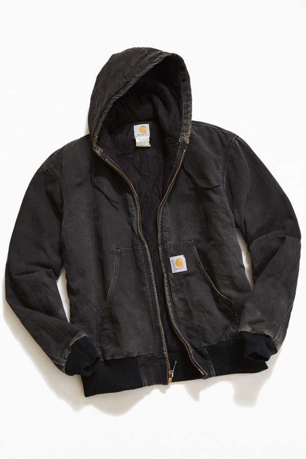 Vintage Carhartt Black Hooded Work Jacket | Urban Outfitters