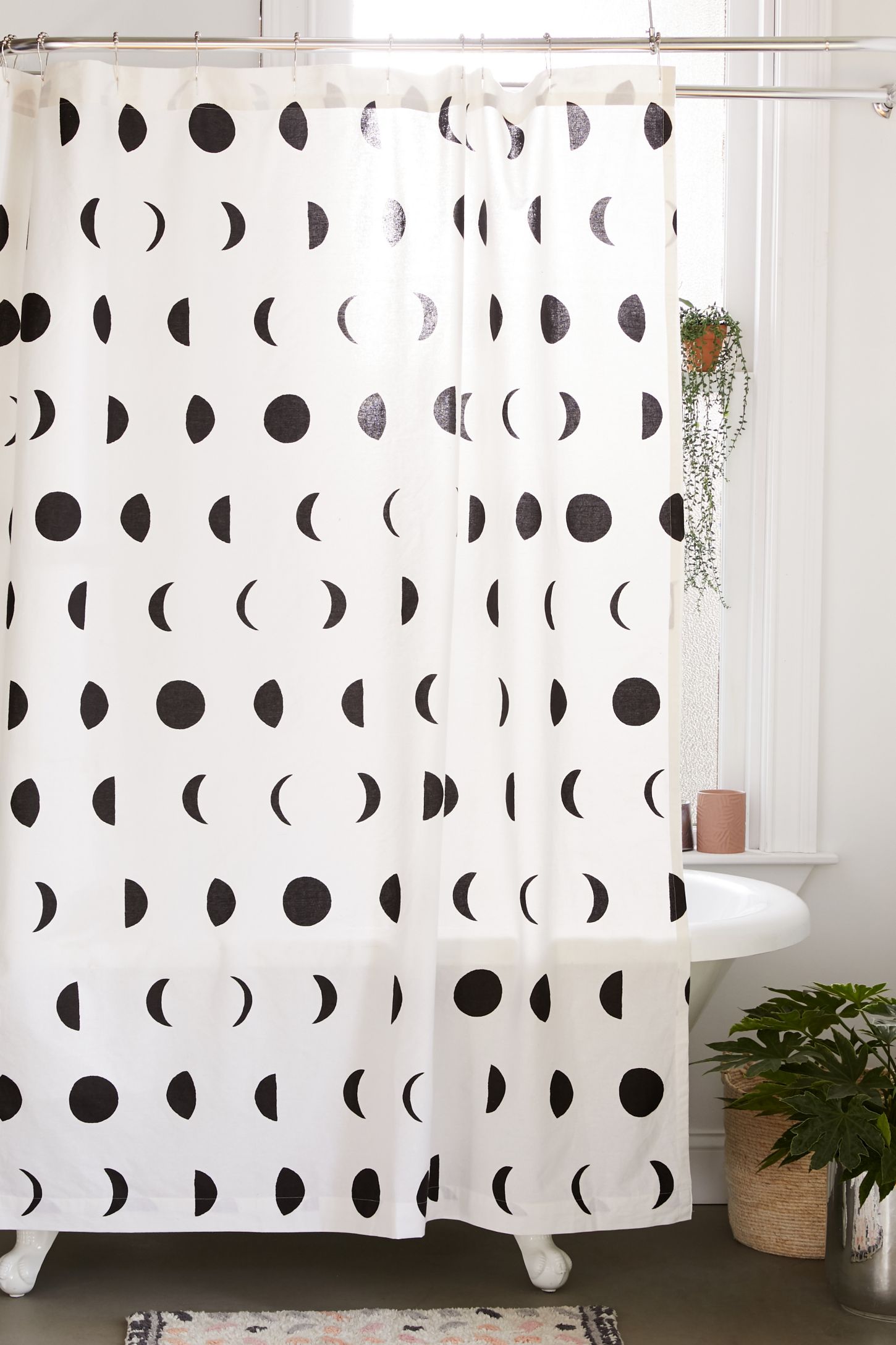 Moon Phase Block Print Shower Curtain Urban Outfitters
