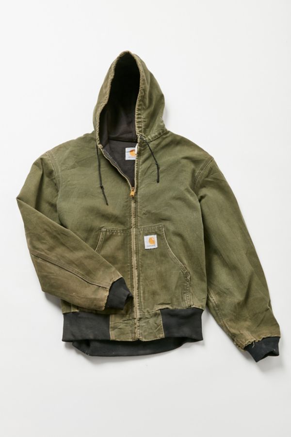 Vintage Carhartt Olive Hooded Bomber Jacket | Urban Outfitters