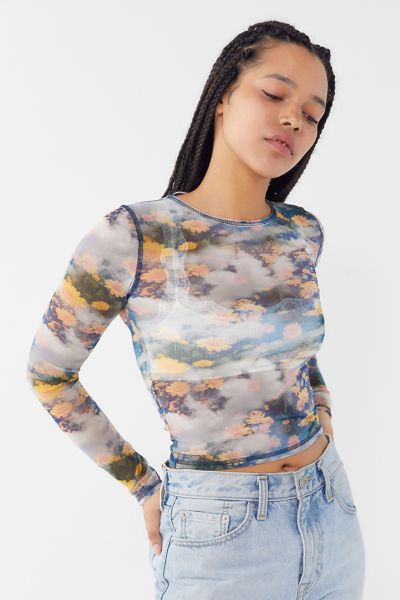 floral mesh top urban outfitters