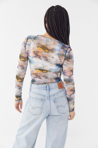 urban outfitters sheer floral top