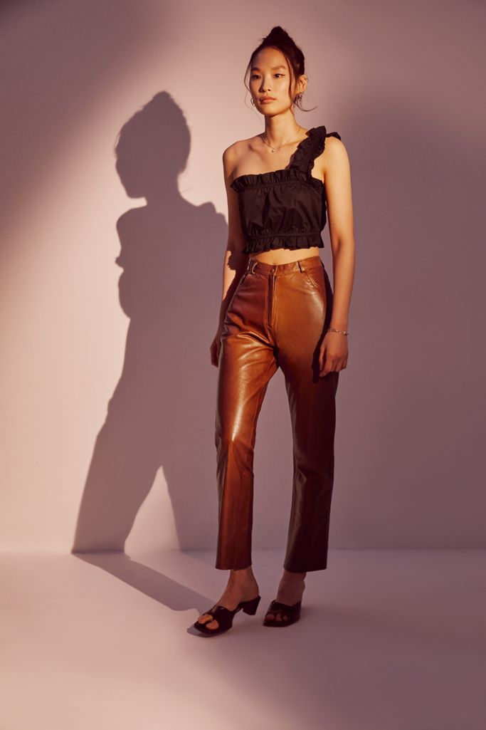 Tach Clothing Dalva Leather Straight Leg Pant Urban Outfitters