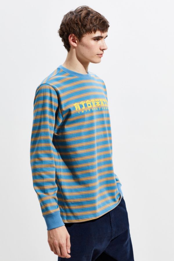 AJOBYAJO Logo Stripe Long Sleeve Tee | Urban Outfitters