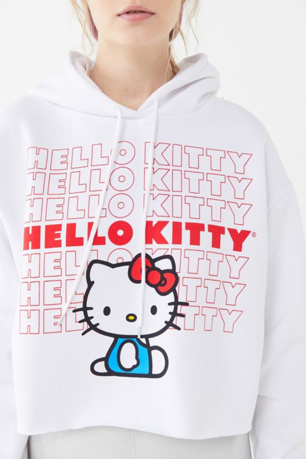 Hello Kitty Cropped Hoodie Sweatshirt | Urban Outfitters