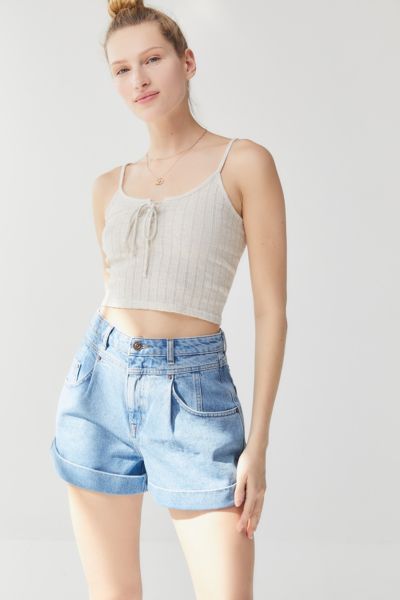 BDG Denim High-Rise Yoke Front Short | Urban Outfitters