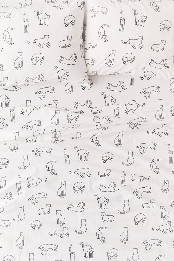 Slide View: 2: Allover Cats Sheet Set