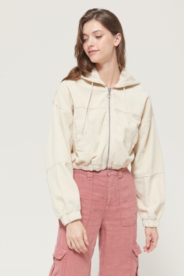 Uo Corduroy Hooded Cropped Jacket Urban Outfitters Canada 7844