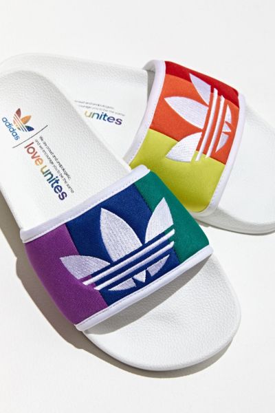 pride adidas slides
