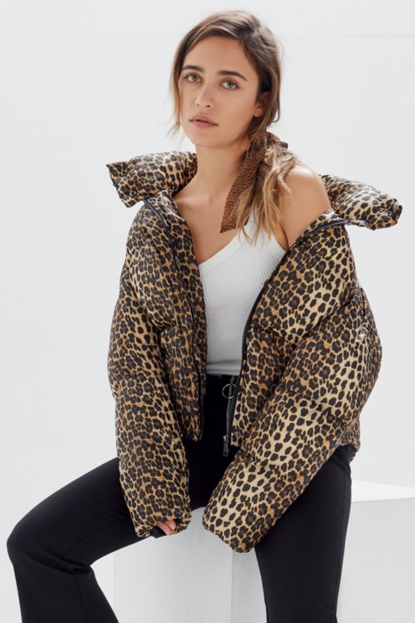 Apparis Paula Leopard Print Puffer Coat | Urban Outfitters