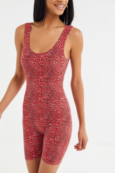 red bodycon romper