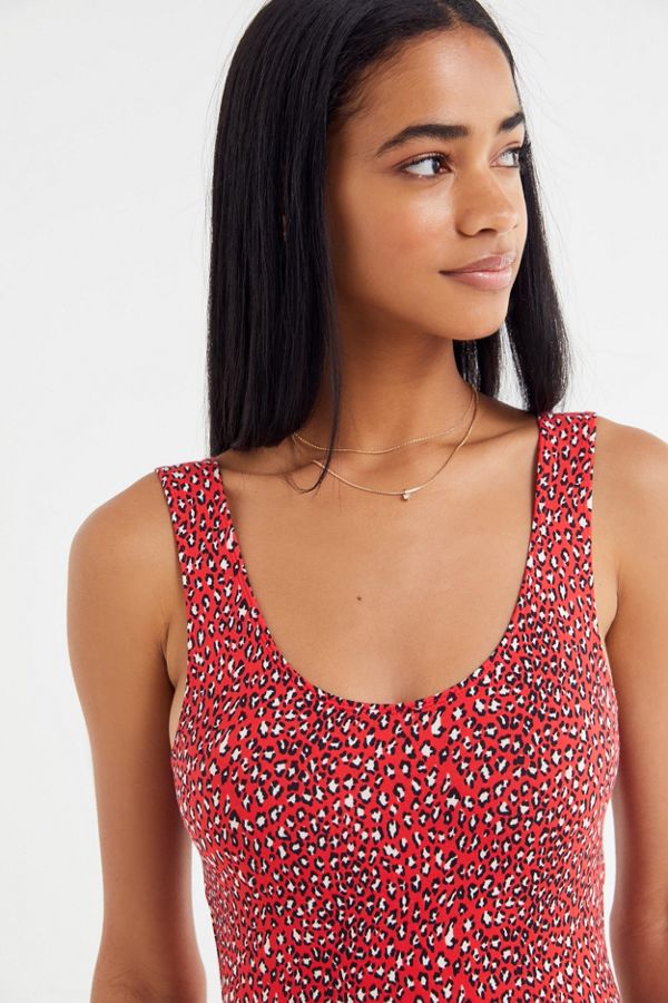 UO Risa Printed Scoop Neck Bodycon Romper Urban Outfitters Canada