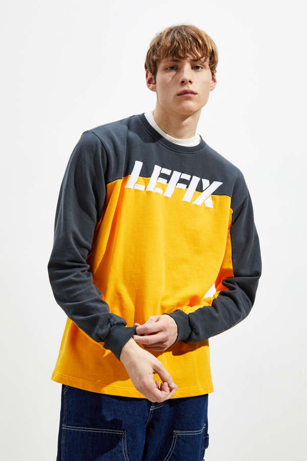 Le Fix Stencil Colorblock Crew-Neck Sweatshirt | Urban Outfitters
