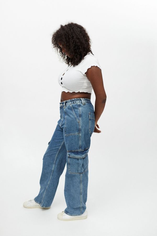 bdg high waisted contrast stitch skate jean