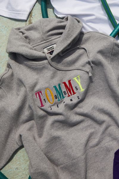 tommy jeans multicolor logo hoodie sweatshirt