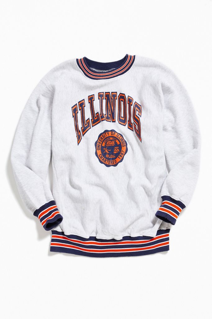 Vintage University Of Illinois Crew-Neck Sweatshirt | Urban Outfitters