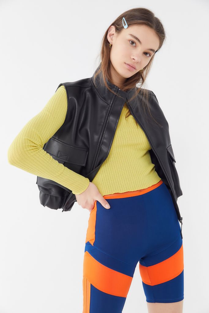 Uo Faux Leather Utility Vest Urban Outfitters 