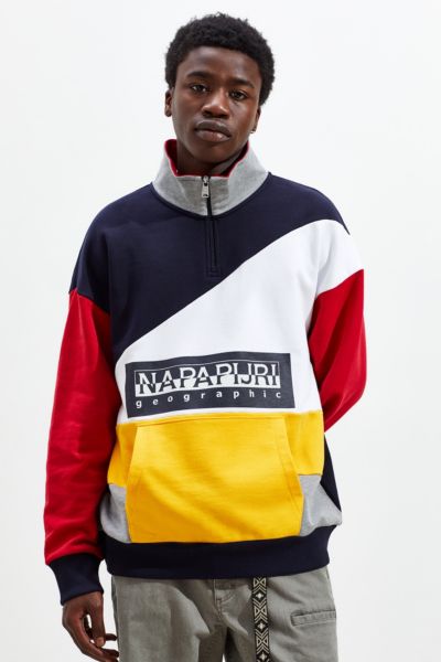 Napapijri Bek Quarter-Zip Mock Neck Sweatshirt | Urban Outfitters