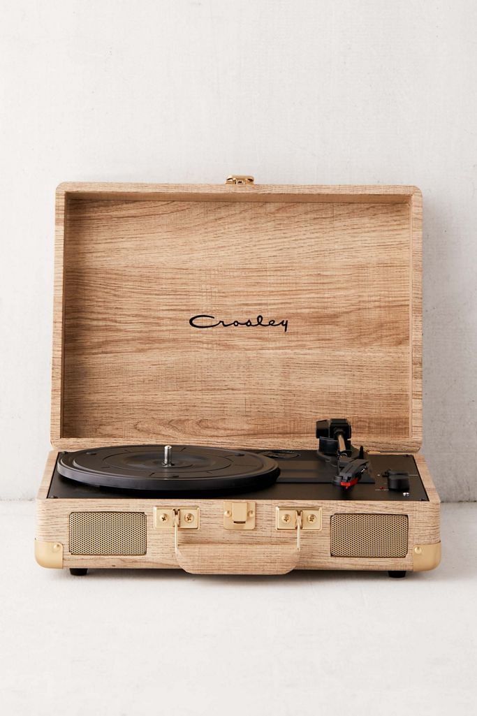 Tourne-disque Portable Crosley Cruiser Plus - Bluetooth, 3 Vitesses, Haut-parleurs Intégrés, Design Valise Rétro