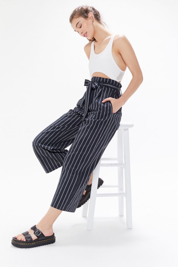 UO Striped Belted Paperbag Pant | Urban Outfitters