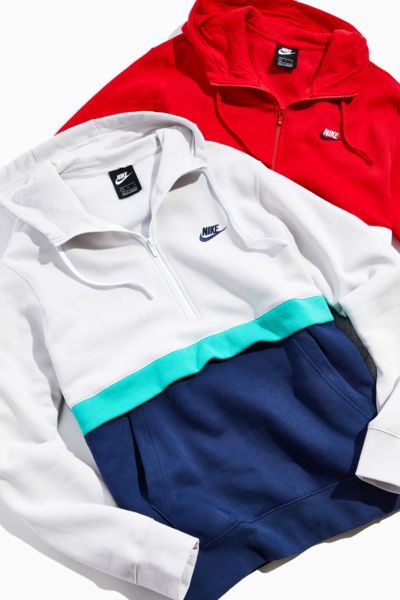 nike half zip club hoodie