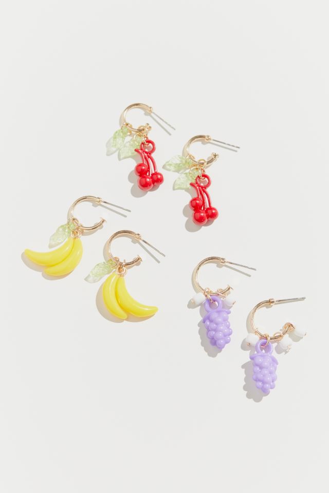 Fruit Charm Hoop Earring Set | Urban Outfitters Canada