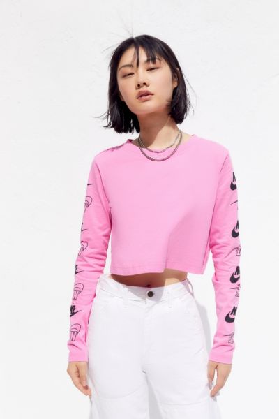 Nike Futura Long Sleeve Cropped Tee | Urban Outfitters
