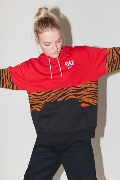 nike colorblock animal print hoodie