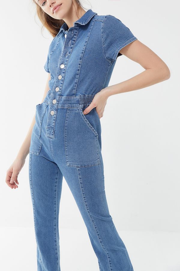 BDG ‘70s Denim Collared ButtonFront Jumpsuit Urban Outfitters