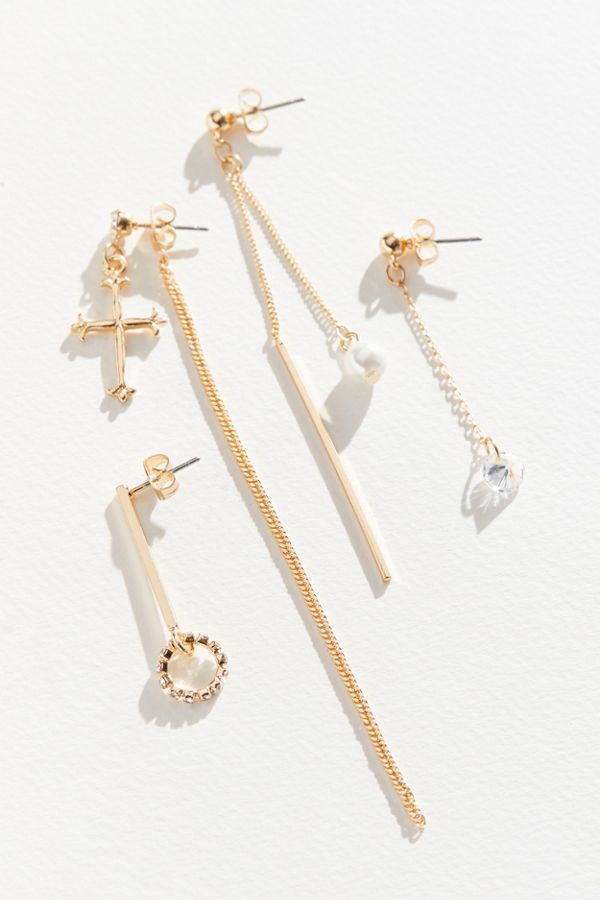 Delicate Cross Mismatch Earring Set Urban Outfitters