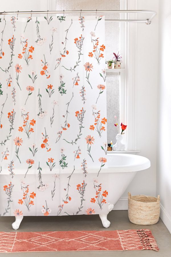 Slide View: 1: Georgina Floral PEVA Shower Curtain