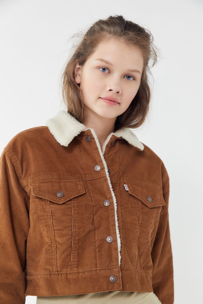 levi's sherpa bronze corduroy trucker jacket