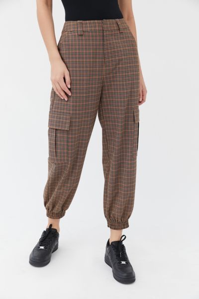 checkered cargo jogger pant