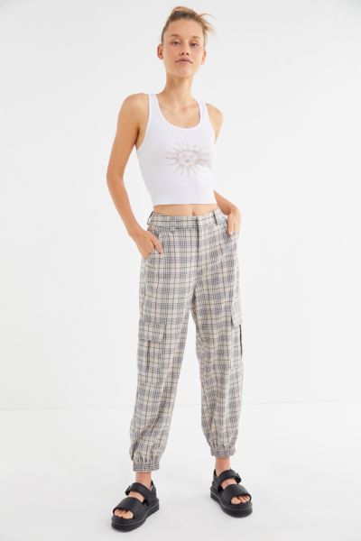 checkered cargo jogger pant