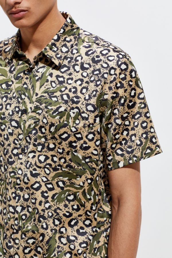 leopard print button down shirt