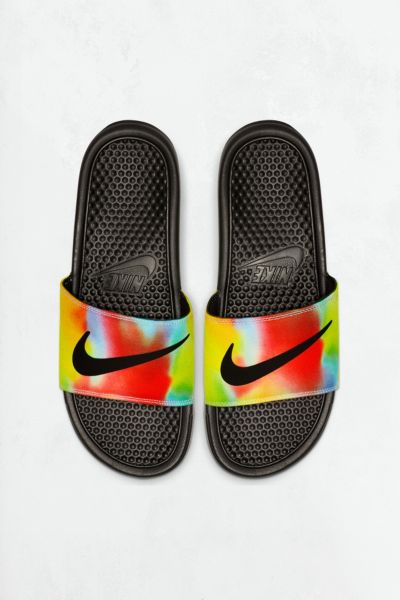 tie dye nike slides