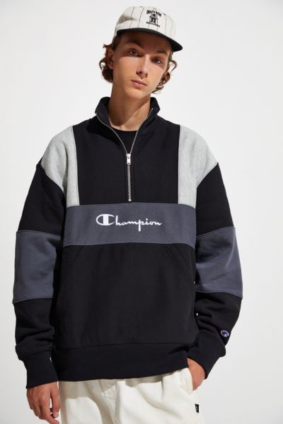 reverse weave colorblock hoodie