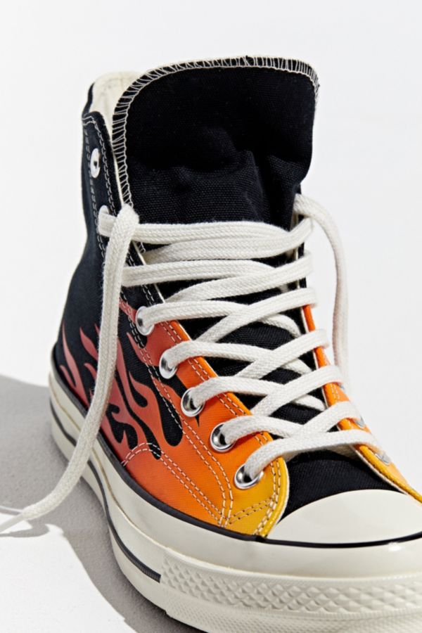 high top converse with flames