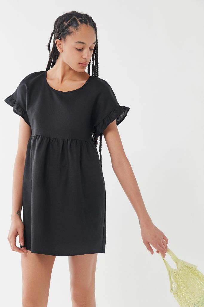 Urban Renewal Remnants Ruffle Sleeve Linen Babydoll Dress | Urban ...