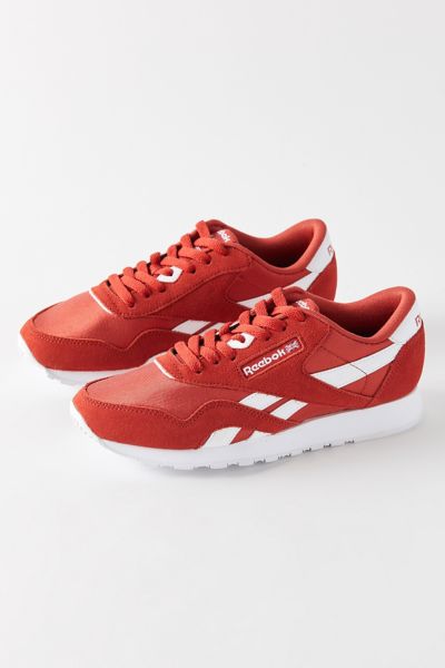 red nylon reebok classics