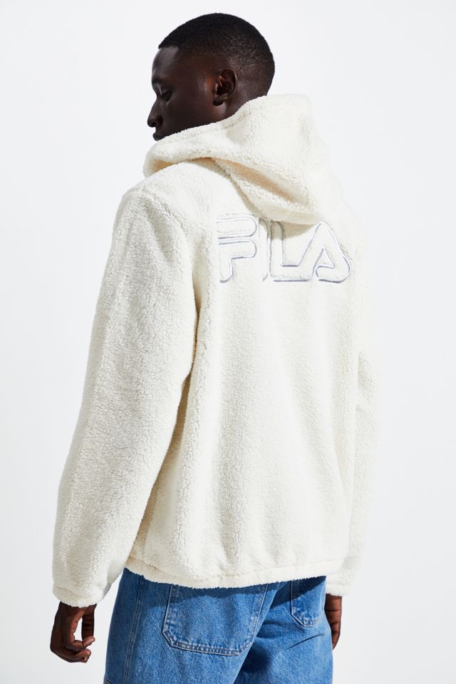 FILA UO Exclusive Full-Zip Cozy Sherpa Hoodie Jacket | Urban Outfitters