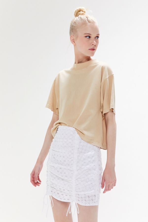 For Love & Lemons Montauk Eyelet Cinched Mini Skirt | Urban Outfitters