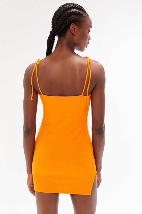 Uo Finn Ribbed Tie Shoulder Bodycon Mini Dress Urban Outfitters Canada 