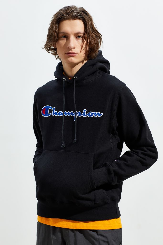 Champion Chain Stitch Script Hoodie Sweatshirt | Urban Outfitters Canada