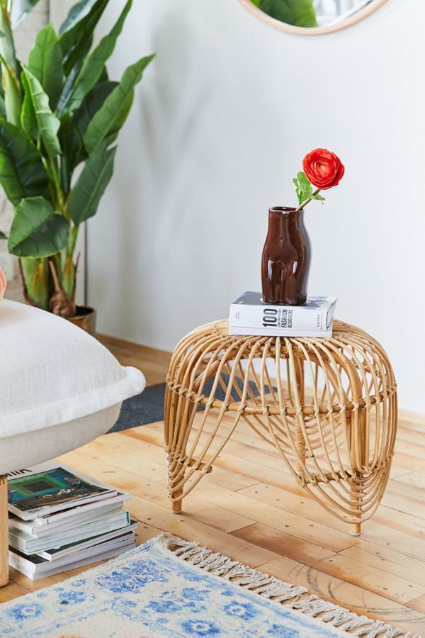 Slide View: 1: Petal Rattan Side Table