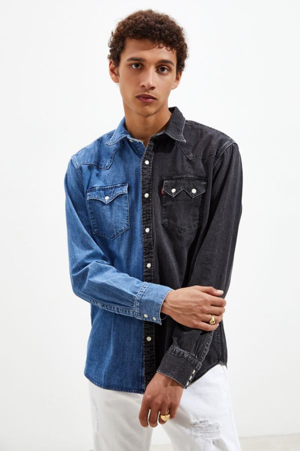 Levi’s Bartooth Western Spliced Denim Button-Down Shirt | Urban Outfitters