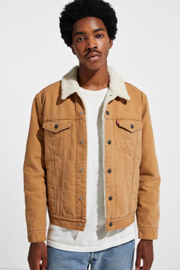 levi's sherpa bronze corduroy trucker jacket