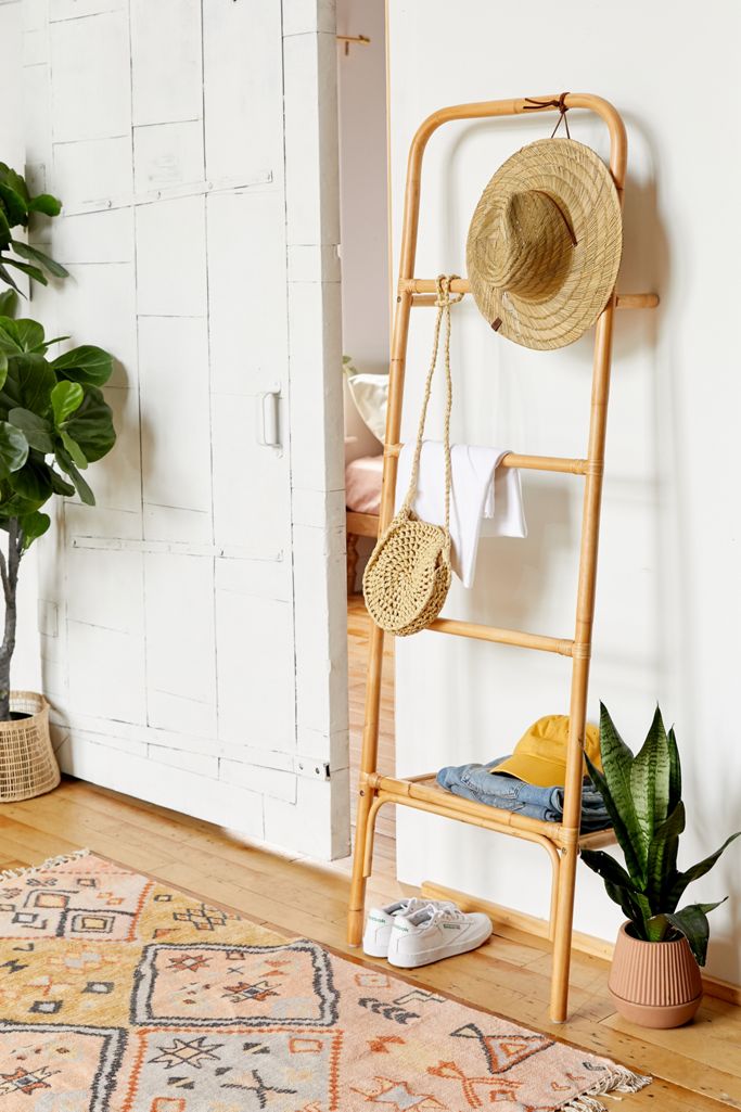 Carina Rattan Leaning Accessories Ladder Urban Outfitters