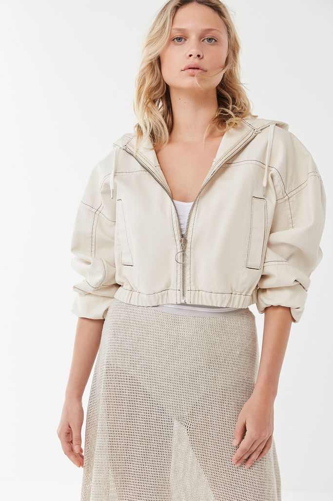 UO Hooded Cropped Bomber Jacket Urban Outfitters Canada