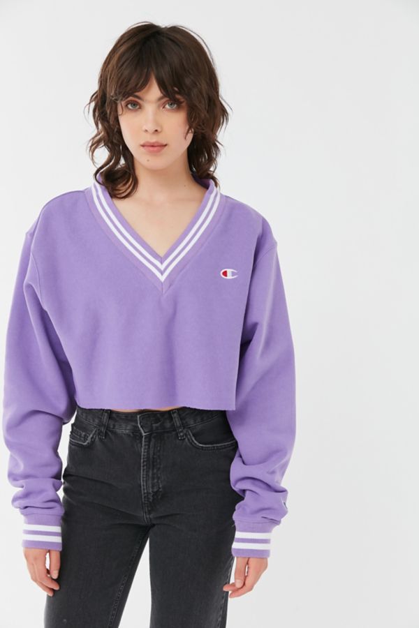 white champion cropped sweatshirt