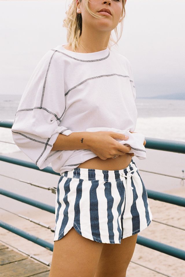UO Striped Denim Runner Short Urban Outfitters